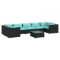 vidaXL 8-tlg. Garten-Lounge-Set mit Kissen Poly Rattan Schwarz vidaXL 8-tlg. Garten-Lounge-Set mit Kissen Poly Rattan Schwarz