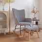 Schaukelsessel mit Hocker Hellgrau Stoff Schaukelsessel mit Hocker Hellgrau Stoff