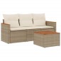 vidaXL 4-tlg. Garten-Sofagarnitur mit Kissen Beige Poly Rattan vidaXL 4-tlg. Garten-Sofagarnitur mit Kissen Beige Poly Rattan