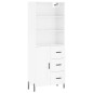 Highboard Hochglanz-Weiß 69,5x34x180 cm Holzwerkstoff Highboard Hochglanz-Weiß 69,5x34x180 cm Holzwerkstoff