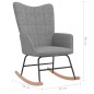 Schaukelsessel mit Hocker Hellgrau Stoff Schaukelsessel mit Hocker Hellgrau Stoff
