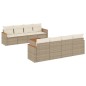 vidaXL 9-tlg. Garten-Sofagarnitur mit Kissen Beige Poly Rattan vidaXL 9-tlg. Garten-Sofagarnitur mit Kissen Beige Poly Rattan