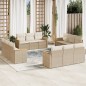 vidaXL 12-tlg. Garten-Sofagarnitur mit Kissen Beige Poly Rattan vidaXL 12-tlg. Garten-Sofagarnitur mit Kissen Beige Poly Rattan