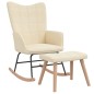 vidaXL Schaukelsessel mit Hocker Creme Stoff vidaXL Schaukelsessel mit Hocker Creme Stoff