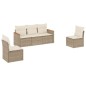 vidaXL 5-tlg. Garten-Sofagarnitur mit Kissen Beige Poly Rattan vidaXL 5-tlg. Garten-Sofagarnitur mit Kissen Beige Poly Rattan