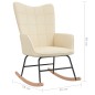 vidaXL Schaukelsessel mit Hocker Creme Stoff vidaXL Schaukelsessel mit Hocker Creme Stoff