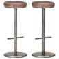 Barhocker 2 Stk. Distressed Braun Echtleder Barhocker 2 Stk. Distressed Braun Echtleder