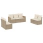 vidaXL 7-tlg. Garten-Sofagarnitur mit Kissen Beige Poly Rattan vidaXL 7-tlg. Garten-Sofagarnitur mit Kissen Beige Poly Rattan