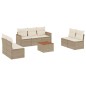 vidaXL 8-tlg. Garten-Sofagarnitur mit Kissen Beige Poly Rattan vidaXL 8-tlg. Garten-Sofagarnitur mit Kissen Beige Poly Rattan