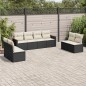 vidaXL 8-tlg. Garten-Sofagarnitur mit Kissen Schwarz Poly Rattan vidaXL 8-tlg. Garten-Sofagarnitur mit Kissen Schwarz Poly Rattan