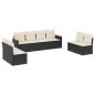 vidaXL 8-tlg. Garten-Sofagarnitur mit Kissen Schwarz Poly Rattan vidaXL 8-tlg. Garten-Sofagarnitur mit Kissen Schwarz Poly Rattan