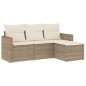 vidaXL 4-tlg. Garten-Sofagarnitur mit Kissen Beige Poly Rattan vidaXL 4-tlg. Garten-Sofagarnitur mit Kissen Beige Poly Rattan