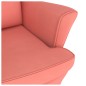 Schaukelstuhl mit Massivholz-Gummibeinen Rosa Samt Schaukelstuhl mit Massivholz-Gummibeinen Rosa Samt