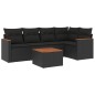 vidaXL 6-tlg. Garten-Sofagarnitur mit Kissen Schwarz Poly Rattan vidaXL 6-tlg. Garten-Sofagarnitur mit Kissen Schwarz Poly Rattan