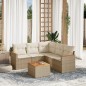 vidaXL 6-tlg. Garten-Sofagarnitur mit Kissen Beige Poly Rattan vidaXL 6-tlg. Garten-Sofagarnitur mit Kissen Beige Poly Rattan