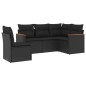 vidaXL 5-tlg. Garten-Sofagarnitur mit Kissen Schwarz Poly Rattan vidaXL 5-tlg. Garten-Sofagarnitur mit Kissen Schwarz Poly Rattan