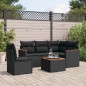 vidaXL 6-tlg. Garten-Sofagarnitur mit Kissen Schwarz Poly Rattan vidaXL 6-tlg. Garten-Sofagarnitur mit Kissen Schwarz Poly Rattan