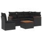 vidaXL 6-tlg. Garten-Sofagarnitur mit Kissen Schwarz Poly Rattan vidaXL 6-tlg. Garten-Sofagarnitur mit Kissen Schwarz Poly Rattan