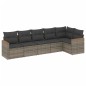 vidaXL 6-tlg. Garten-Sofagarnitur mit Kissen Grau Poly Rattan vidaXL 6-tlg. Garten-Sofagarnitur mit Kissen Grau Poly Rattan