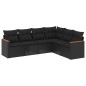 vidaXL 6-tlg. Garten-Sofagarnitur mit Kissen Schwarz Poly Rattan vidaXL 6-tlg. Garten-Sofagarnitur mit Kissen Schwarz Poly Rattan