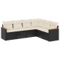 vidaXL 6-tlg. Garten-Sofagarnitur mit Kissen Schwarz Poly Rattan vidaXL 6-tlg. Garten-Sofagarnitur mit Kissen Schwarz Poly Rattan