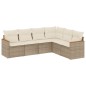 vidaXL 6-tlg. Garten-Sofagarnitur mit Kissen Beige Poly Rattan vidaXL 6-tlg. Garten-Sofagarnitur mit Kissen Beige Poly Rattan