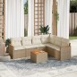 vidaXL 7-tlg. Garten-Sofagarnitur mit Kissen Beige Poly Rattan vidaXL 7-tlg. Garten-Sofagarnitur mit Kissen Beige Poly Rattan