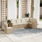 vidaXL 6-tlg. Garten-Sofagarnitur mit Kissen Beige Poly Rattan vidaXL 6-tlg. Garten-Sofagarnitur mit Kissen Beige Poly Rattan