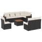 vidaXL 9-tlg. Garten-Sofagarnitur mit Kissen Schwarz Poly Rattan vidaXL 9-tlg. Garten-Sofagarnitur mit Kissen Schwarz Poly Rattan