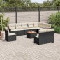 vidaXL 11-tlg. Garten-Sofagarnitur mit Kissen Schwarz Poly Rattan vidaXL 11-tlg. Garten-Sofagarnitur mit Kissen Schwarz Poly Rattan