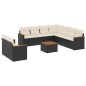 vidaXL 10-tlg. Garten-Sofagarnitur mit Kissen Schwarz Poly Rattan vidaXL 10-tlg. Garten-Sofagarnitur mit Kissen Schwarz Poly Rattan