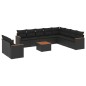 vidaXL 11-tlg. Garten-Sofagarnitur mit Kissen Schwarz Poly Rattan vidaXL 11-tlg. Garten-Sofagarnitur mit Kissen Schwarz Poly Rattan