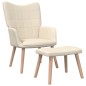 vidaXL Relaxsessel mit Hocker Creme Stoff vidaXL Relaxsessel mit Hocker Creme Stoff