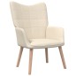 vidaXL Relaxsessel mit Hocker Creme Stoff vidaXL Relaxsessel mit Hocker Creme Stoff