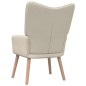vidaXL Relaxsessel mit Hocker Creme Stoff vidaXL Relaxsessel mit Hocker Creme Stoff
