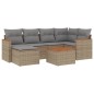 vidaXL 7-tlg. Garten-Sofagarnitur mit Kissen Beige Poly Rattan vidaXL 7-tlg. Garten-Sofagarnitur mit Kissen Beige Poly Rattan