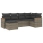 vidaXL 6-tlg. Garten-Sofagarnitur mit Kissen Grau Poly Rattan vidaXL 6-tlg. Garten-Sofagarnitur mit Kissen Grau Poly Rattan
