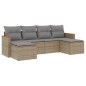 vidaXL 6-tlg. Garten-Sofagarnitur mit Kissen Beige Poly Rattan vidaXL 6-tlg. Garten-Sofagarnitur mit Kissen Beige Poly Rattan
