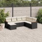vidaXL 7-tlg. Garten-Sofagarnitur mit Kissen Schwarz Poly Rattan vidaXL 7-tlg. Garten-Sofagarnitur mit Kissen Schwarz Poly Rattan