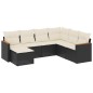 vidaXL 7-tlg. Garten-Sofagarnitur mit Kissen Schwarz Poly Rattan vidaXL 7-tlg. Garten-Sofagarnitur mit Kissen Schwarz Poly Rattan