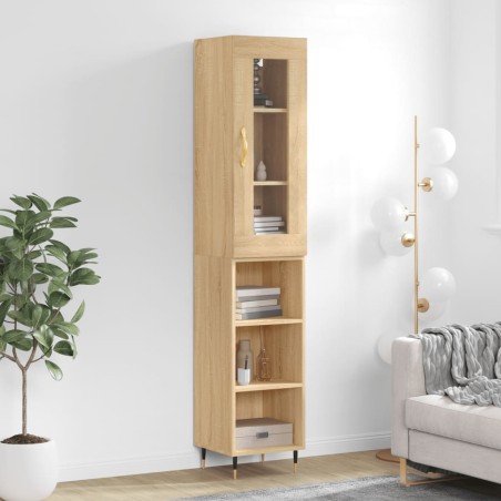 vidaXL Highboard Sonoma-Eiche 34,5x34x180 cm Holzwerkstoff
