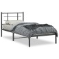 vidaXL Bettgestell mit Kopfteil Metall Schwarz 90x190 cm vidaXL Bettgestell mit Kopfteil Metall Schwarz 90x190 cm
