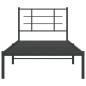 vidaXL Bettgestell mit Kopfteil Metall Schwarz 90x190 cm vidaXL Bettgestell mit Kopfteil Metall Schwarz 90x190 cm