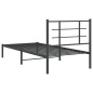 vidaXL Bettgestell mit Kopfteil Metall Schwarz 90x190 cm vidaXL Bettgestell mit Kopfteil Metall Schwarz 90x190 cm