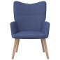 Relaxsessel mit Hocker Blau Stoff Relaxsessel mit Hocker Blau Stoff