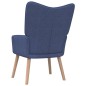 Relaxsessel mit Hocker Blau Stoff Relaxsessel mit Hocker Blau Stoff