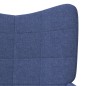 Relaxsessel mit Hocker Blau Stoff Relaxsessel mit Hocker Blau Stoff