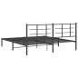 vidaXL Bettgestell mit Kopfteil Metall Schwarz 180x200 cm vidaXL Bettgestell mit Kopfteil Metall Schwarz 180x200 cm