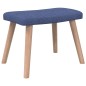 Relaxsessel mit Hocker Blau Stoff Relaxsessel mit Hocker Blau Stoff