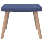 Relaxsessel mit Hocker Blau Stoff Relaxsessel mit Hocker Blau Stoff
